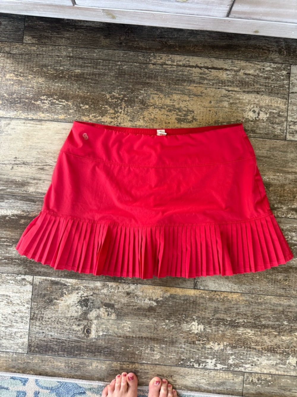 2 for $20 sale: Cross Court red tennis skirt with pleated hem - XL